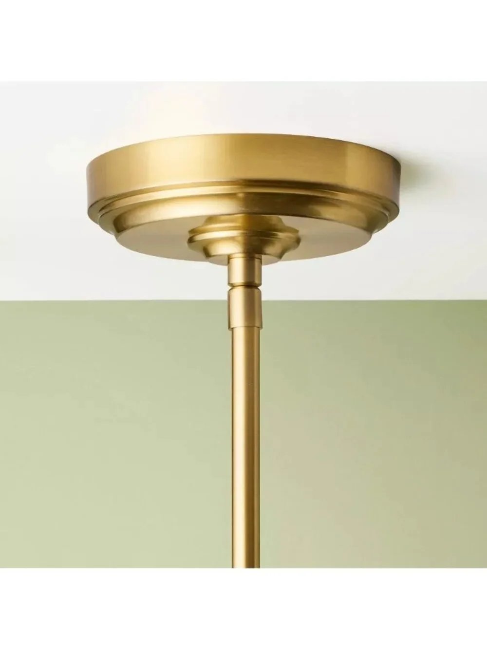 Hearth & Hand Rattan Shade & Brass Pendant Ceiling Lamp Adjustable to 61